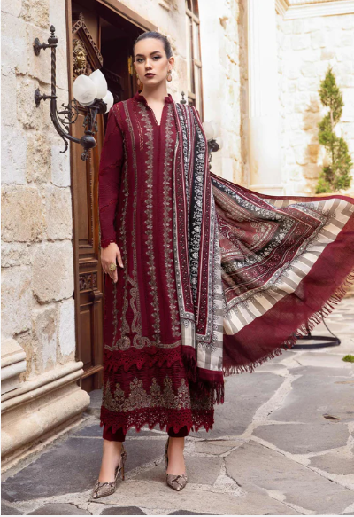 Zenia By Fine Tex Embroidered Chiffon Suits Unstitched 4 Piece FNT23ZC ZC-01 - Festive Collection