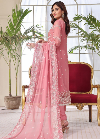 Zenia By Fine Tex Embroidered Chiffon Suits Unstitched 4 Piece FNT23ZC ZC-06 - Festive Collection