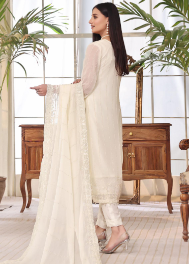 Zenia By Fine Tex Embroidered Chiffon Suits Unstitched 4 Piece FNT23ZC ZC-03 - Festive Collection