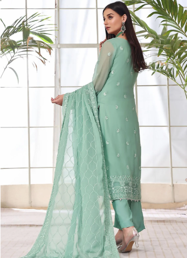 Zenia By Fine Tex Embroidered Chiffon Suits Unstitched 4 Piece FNT23ZC ZC-05 - Festive Collection