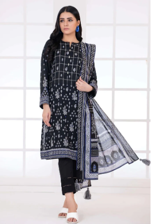 LAKHANY Monochrome Embroidered Lawn